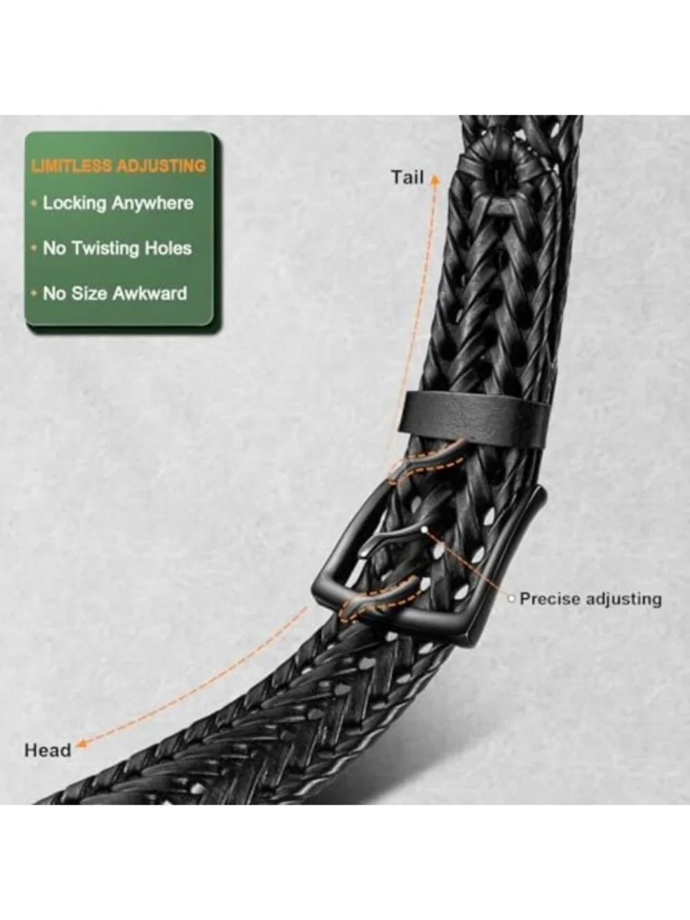 Stylish Men's Braided Leather Belt Set - 2 Pack, Gift Boxed, Adjustable Fit